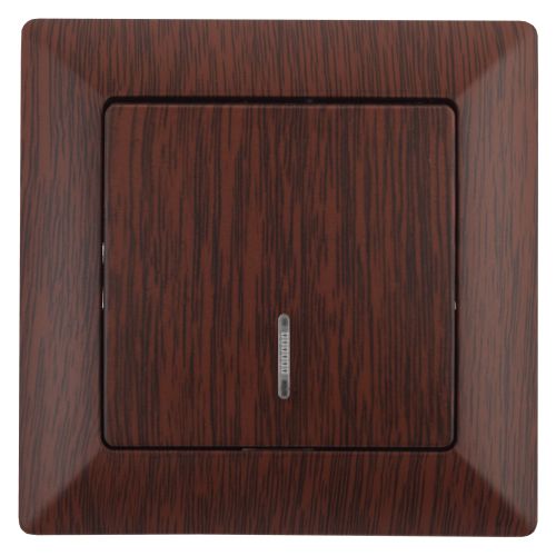 Выключатель 1-кл. СП Solo 4-102-10 10А 250В IP20 с подсветкой венге Intro Б0053570