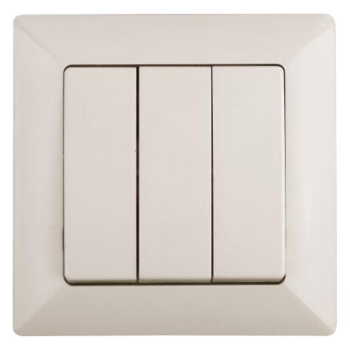 Выключатель 3-кл. СП Solo 4-106-02 10А 250В IP20 слон. кость Intro Б0053602