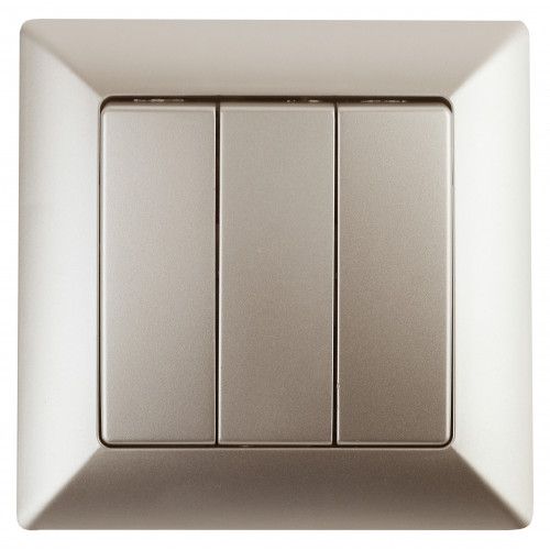Выключатель 3-кл. СП Solo 4-106-04 10А 250В IP20 шампань Intro Б0053604