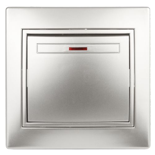 Выключатель 1-кл. СП Plano 10А IP20 1-102-03 250В с подсветкой алюм. Intro Б0053731