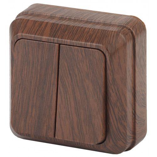 Выключатель 2-кл. ОП Quadro 10А IP20 2-104-10 250В венге Intro Б0053761