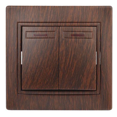 Выключатель 2-кл. СП Plano 10А IP20 1-105-10 250В с подсветкой венге Intro Б0053784