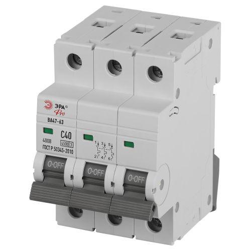 Выключатель автоматический 3п C 40А 4.5кА ВА47-63 PRO ЭРА Б0059441