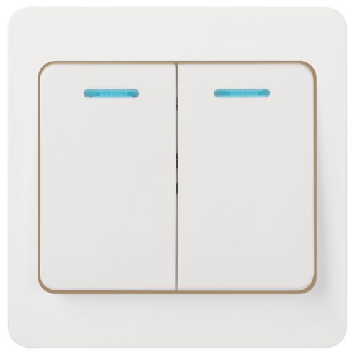 Выключатель 2-кл. СП Style 7-105-01 10А IP20 250В с подсветкой бел. Intro Б0060631