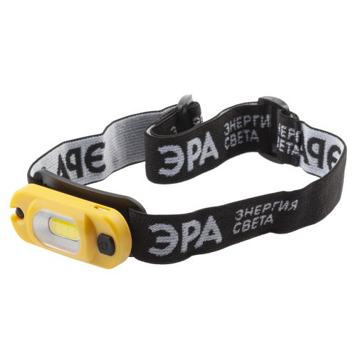 Фонарь аккумуляторный налобный светодиодный рабочий GA-801 мощный яркий 4 режима желт./черн. Эра Б0061089
