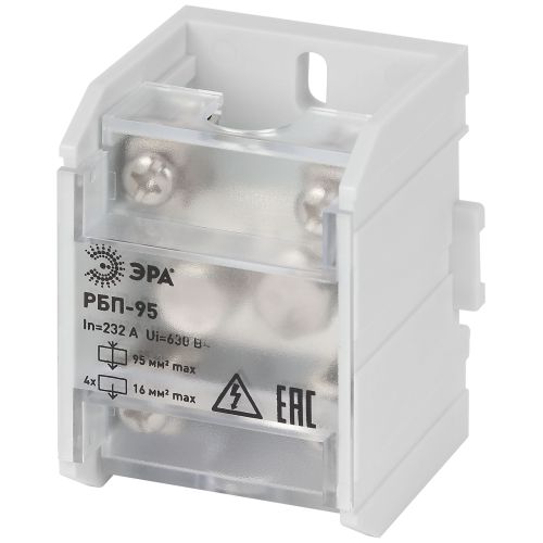 Блок распределительный проходной NO-224-77 РБП 95 (1х95-4х16кв.мм) 232/100А Эра Б0062998