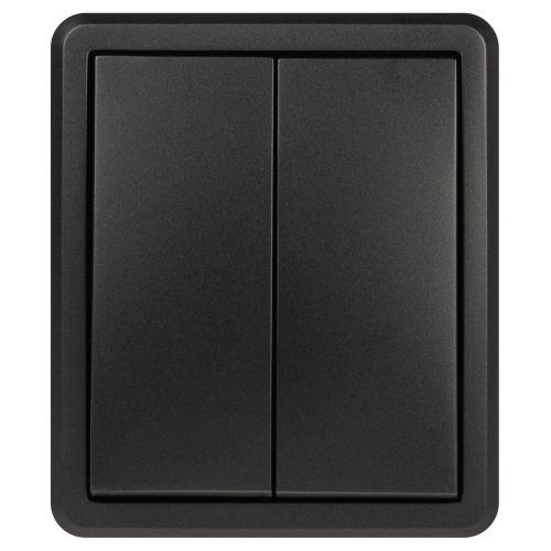 Выключатель 2-кл. ОП Эксперт 11-1205-05 10А IP20 250В 10AX с подсветкой антрацит Эра Б0063021