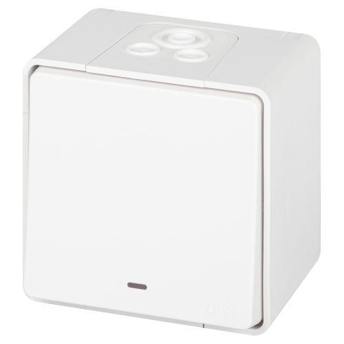 Выключатель Эксперт 11-1502-01 с подсветкой IP55 10АХ-250В ОУ бел. Эра Б0063305