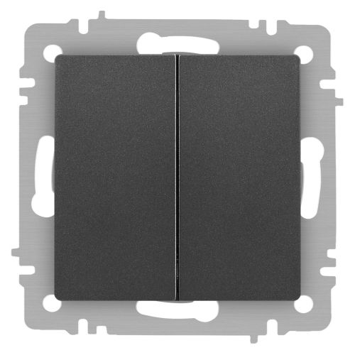 Выключатель 2-кл. СП Accent 6-104-07 10А IP20 250В AL/CU графит Intro Б0063493