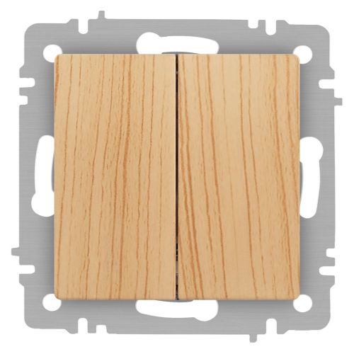 Выключатель 2-кл. СП Accent 6-104-11 10А IP20 250В AL/CU сосна Intro Б0063503