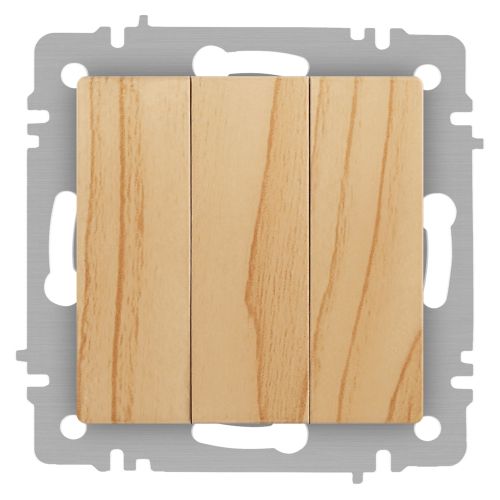 Выключатель 3-кл. СП Accent 6-106-11 10А IP20 250В AL/CU сосна Intro Б0063552