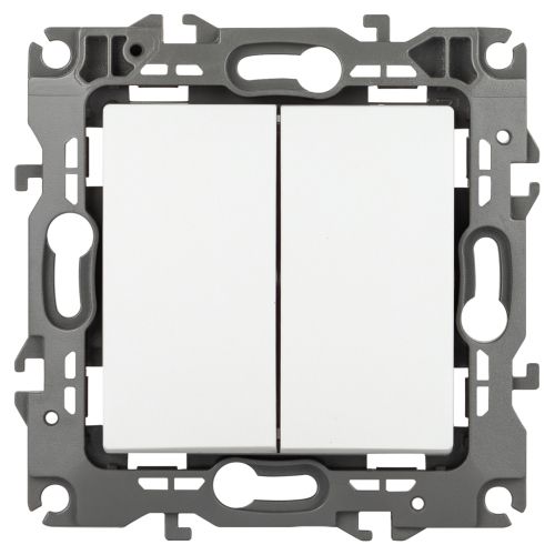 Выключатель 2-кл. Эра12 12-1104-01М 10А 250В 10AX механизм бел. матов. Эра Б0065701