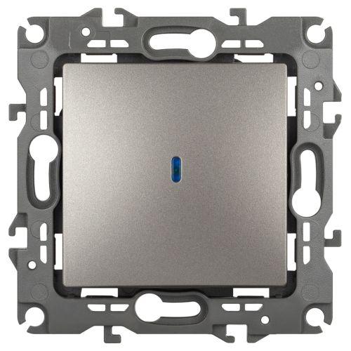 Выключатель 1-кл. Эра12 12-1102-16 10А IP20 250В 10AX с подсветкой механизм титан ЭРА Б0065718