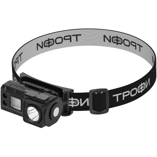 Фонарь светодиодный налобный GA-102 аккумуляторный 3Вт сенсорное управление магнит клипса 5 режимов Трофи Б0069569