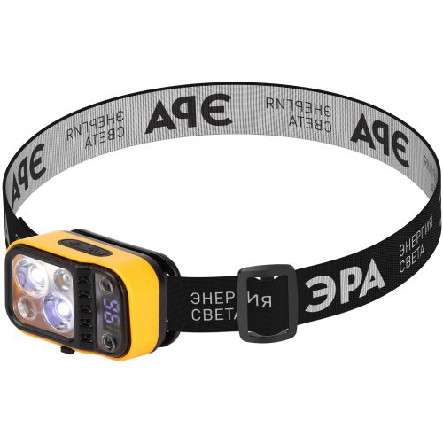 Фонарь светодиодный налобный рабочий GA-813 "Практик" аккумуляторный 3+3Вт сенсорное управление дисплей 4 режима Эра Б0069576