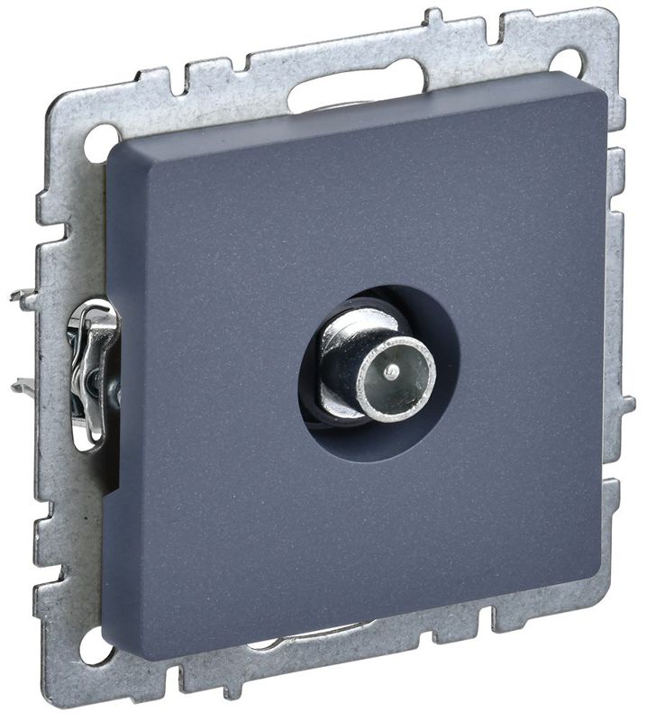 Розетка телевизионная проходная TV СП Brite РТВ10-0-БрМ механизм маренго IEK BR-A10-P-K35