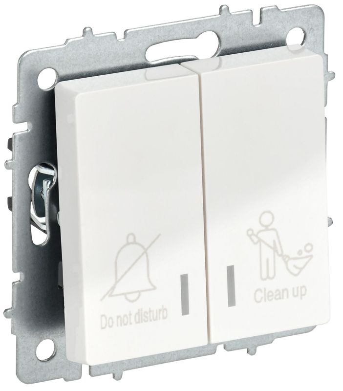 Выключатель 2-кл. BRITE 10А ВС10-2-9-БрБ для отелей с индик. механизм бел. IEK BR-V20-2-10-K01