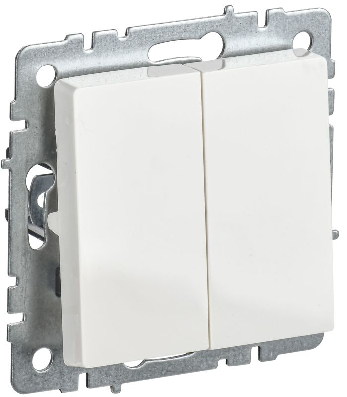 Выключатель проходной 2-кл. Brite 10А ВС10-2-6-БрБ механизм бел. IEK BR-V22-0-10-K01-PRO