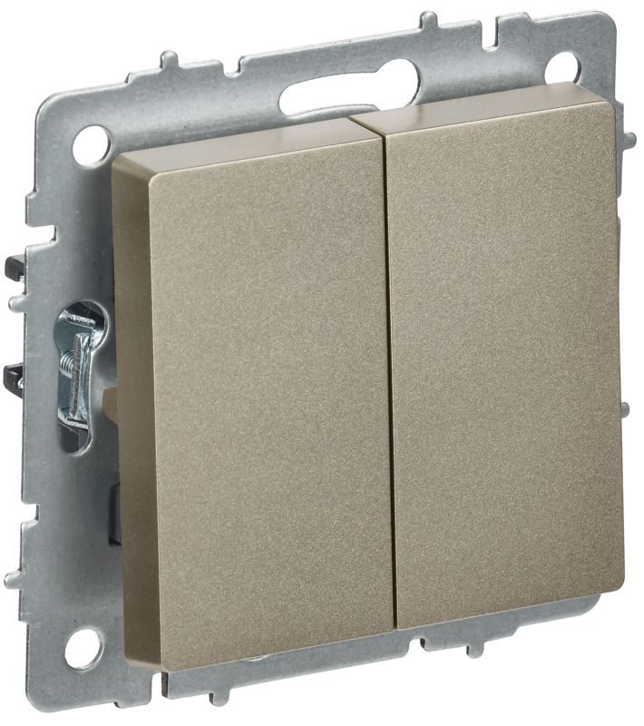 Выключатель перекрестный 2-кл. СП BRITE ВС10-2-3-БрШ 10А механизм шампань IEK BR-V23-0-10-K37