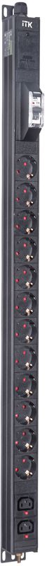 Блок распределения питания BASE PDU PV1111 20U 1ф 16А 12SCHUKO 2C13 2.6м SCHUKO ITK BS-PV12-12D-02C13-11