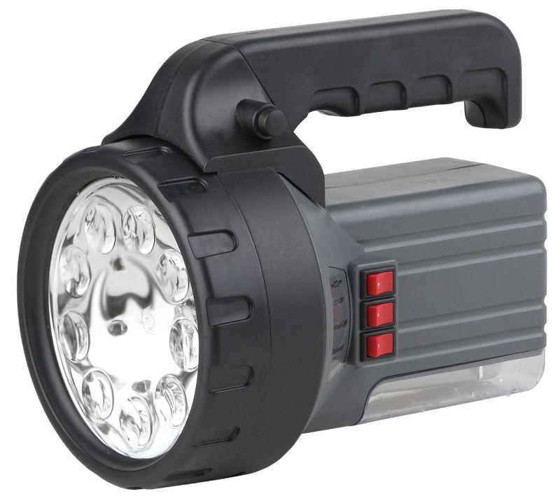 Фонарь-прожектор аккумуляторный FA55M 9LED + галоген 10Вт + КЛЛ 7Вт ЗУ 220В (картон. упак.) Эра C0028107