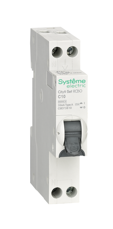 Выключатель автоматический дифференциального тока 2п (1P+N) C 10А 30мА тип A 6кА City9 18мм SE C9D73610