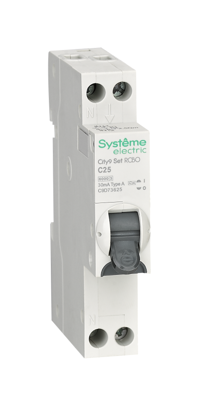 Выключатель автоматический дифференциального тока 2п (1P+N) C 25А 30мА тип A 6кА City9 18мм SE C9D73625