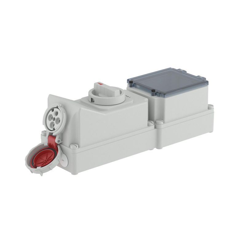 Розетка наружн. уст. 32А 400В 3P+E с мех. блокировкой и DIN-рейкой на 6мод. IP67 DKC DIS5683286