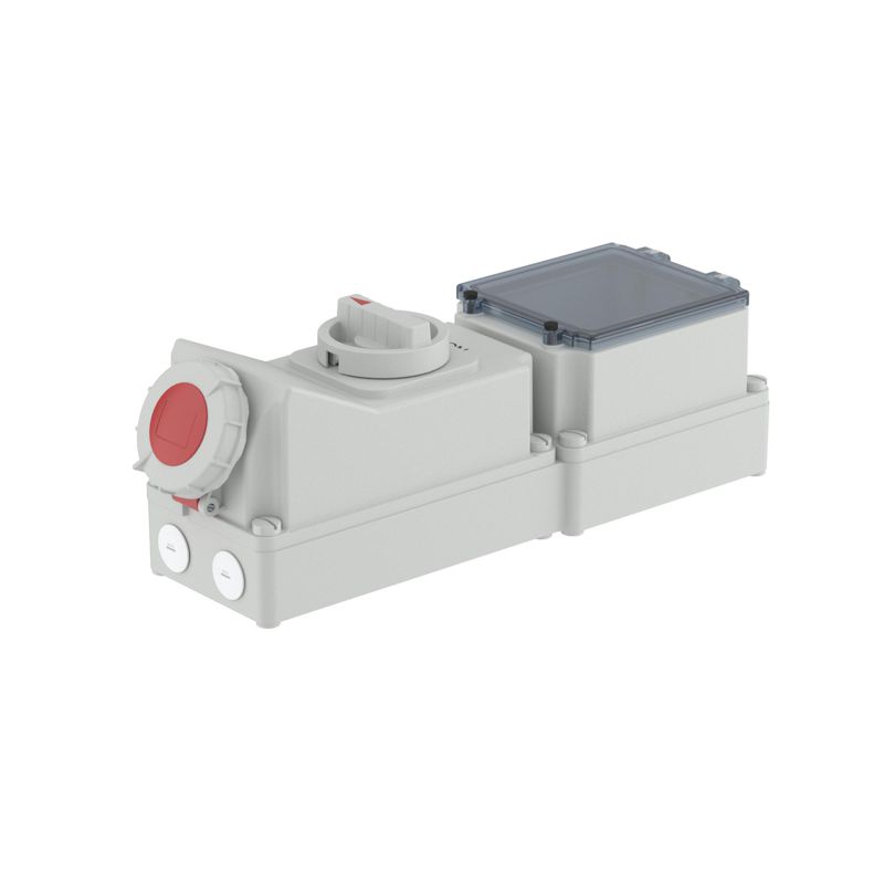 Розетка наружн. уст. 63А 400В 3P+E+N с мех. блокировкой и DIN-рейкой на 6мод. IP67 DKC DIS5686387