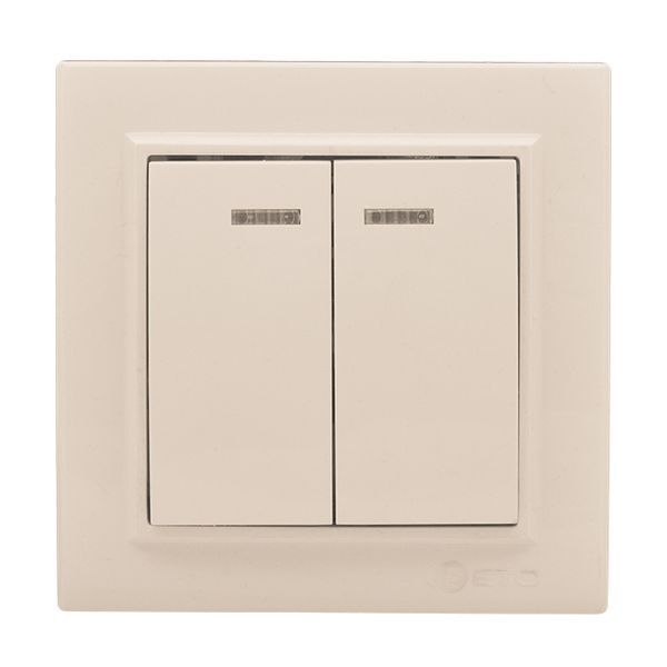 Выключатель 2-кл. СП Минск 10А IP20 с индикатором беж. EKF ERV10-123-20