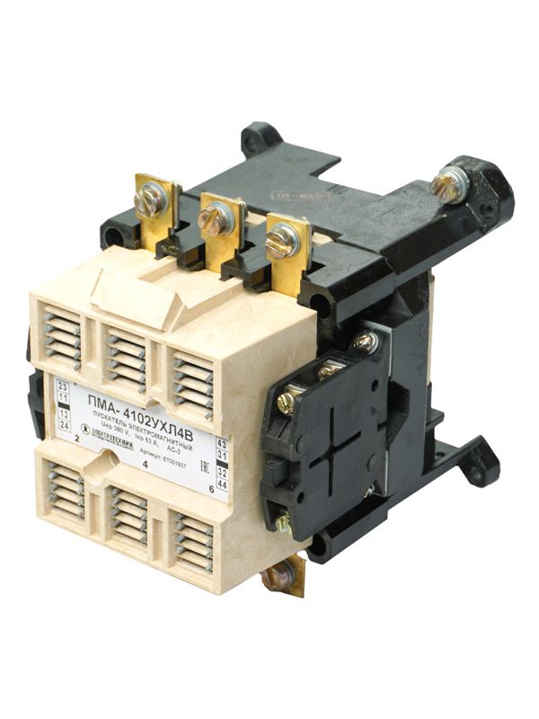 Пускатель ПМА-4102 63А кат. 220В 2НО+2НЗ IP00 без реле Электротехник ET001937