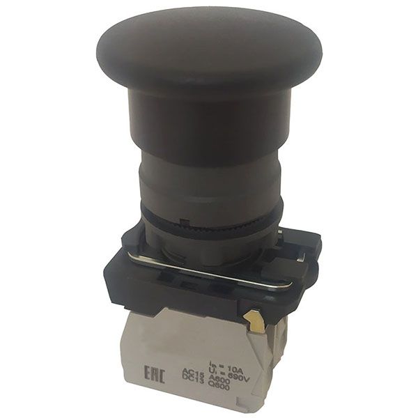 Выключатель кнопочный КМЕ 5502м УХЛ2 0НО+2НЗ гриб без фиксации IP54 черн. Электротехник ET006936