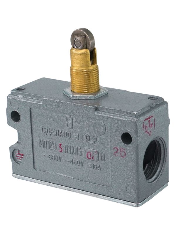 Микропереключатель МП 1203 УХЛ3 исп.01 IP40 толкатель с продольным расположением ролика комбинир. винт Электротехник ET008091