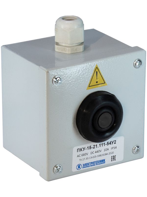 Пост кнопочный ПКУ 15-21.111-54 У2 (ВК30-10-11110-54 (1з+1р) черн. + PG-13.5) Электротехник ET054440