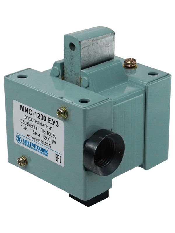Электромагнит МИС-1200 ЕУ3 380В толкающее исп. ПВ 100% IP20 с жесткими выводами Электротехник ET502272
