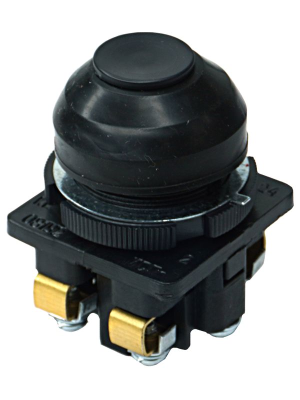 Выключатель кнопочный КЕ-081 У2 исп.2 1НО+1НЗ цилиндр 10А IP54 660В черн. Электротехник ET502364
