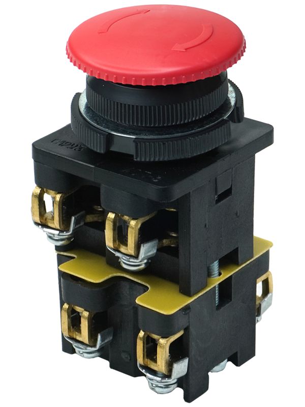 Выключатель кнопочный КЕ-022 У3 исп.3 2НО+2НЗ гриб без фиксации 10А IP40 660В красн. Электротехник ET511653