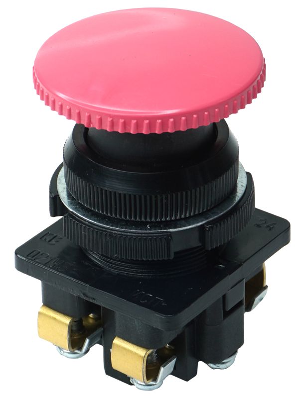 Выключатель кнопочный КЕ-021 У3 исп.1 2НО гриб без фиксации 10А IP40 660В красн. Электротехник ET512404