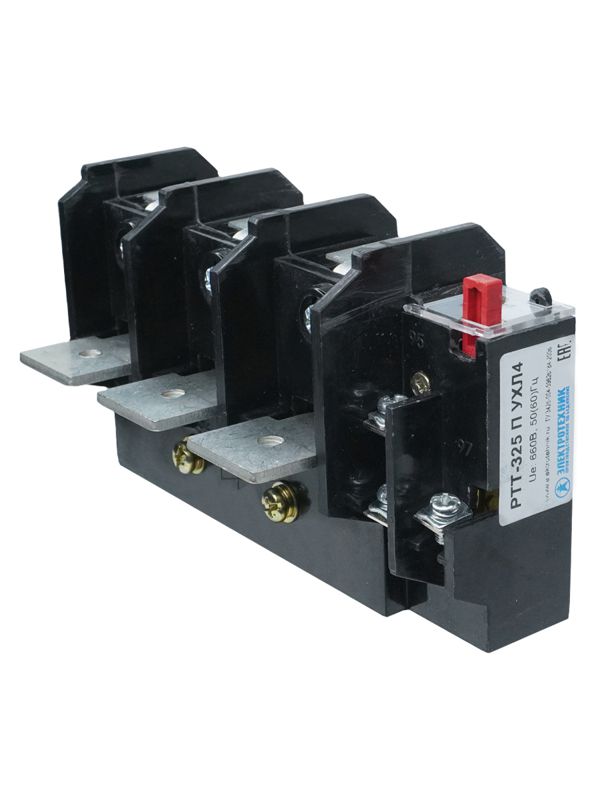 Реле электротепловое токовое РТТ-325 П УХЛ4 125А 106-143А 660В/50Гц 1з+1р ручной возврат IP00 Электротехник ET515873