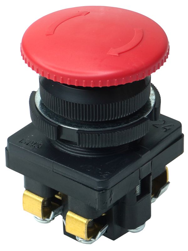 Выключатель кнопочный КЕ-131 У3 исп.2 1НО+1НЗ гриб с фиксацией 10А 660В IP40 красн. Электротехник ET529293