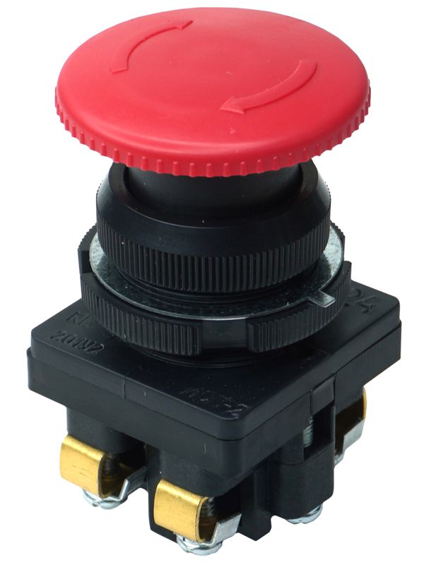 Выключатель кнопочный КЕ-201 У2 исп.2 1НО+1НЗ гриб с фиксацией 10А IP54 660В красн. Электротехник ET561481