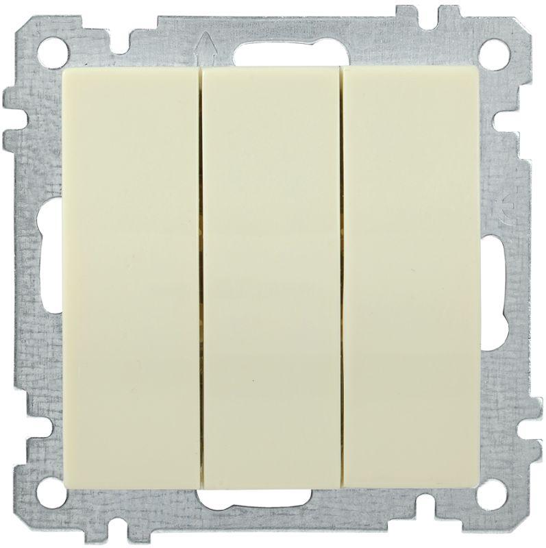 Выключатель 3-кл. СП Bolero ВС10-3-0-Б 10А IP20 10А IP20 механизм крем. IEK EVB30-K33-10