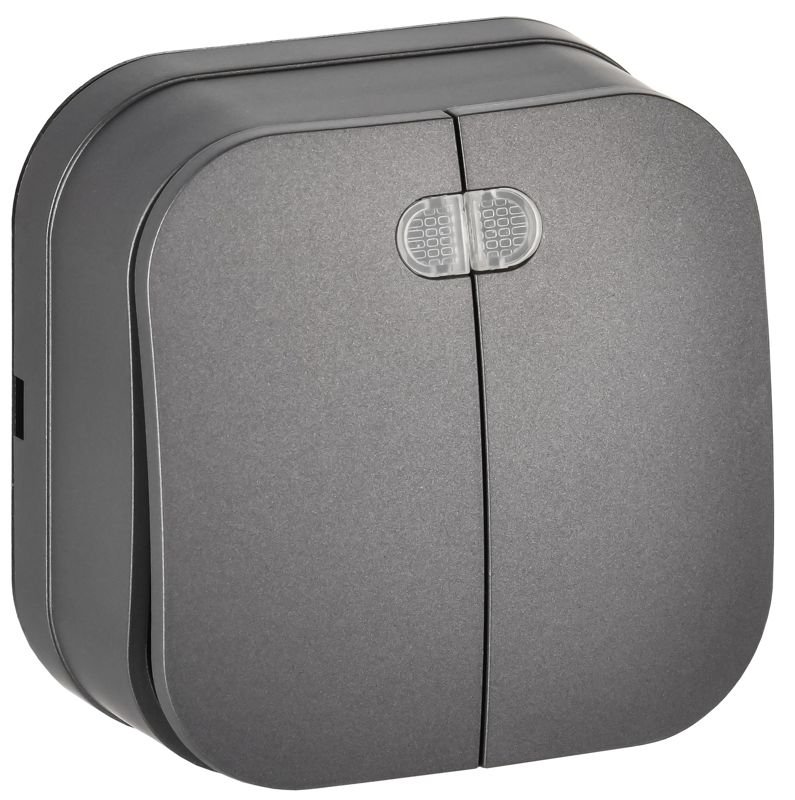 Выключатель 2-кл. ОП GLORY ВС20-2-1-ХСм 10А с индикацией сталь матов. IEK EVH21-K46M-10