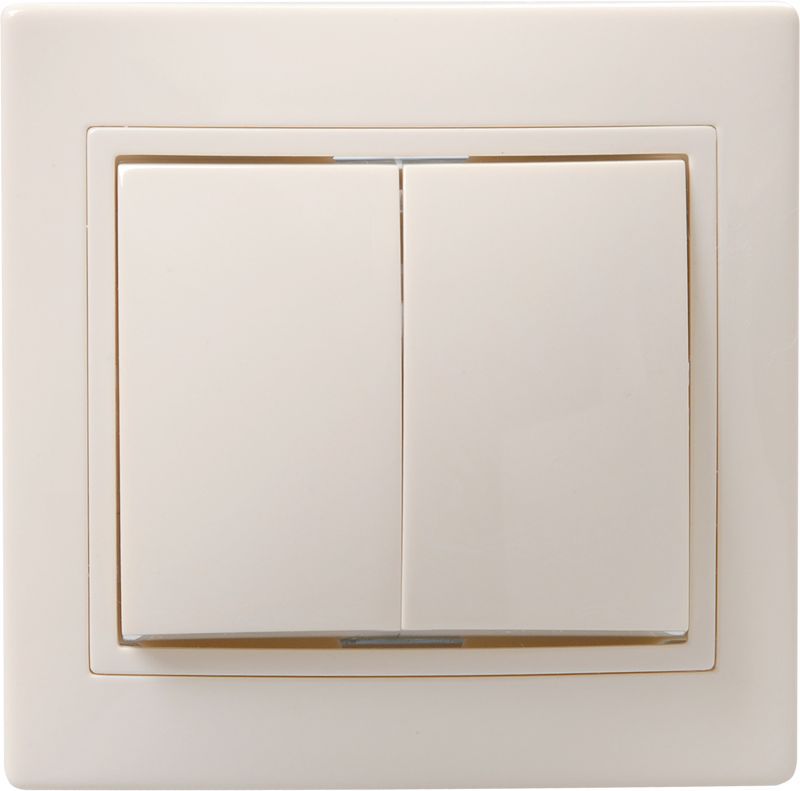 Выключатель 2-кл. 1п СП Кварта 10А IP20 ВС10-2-0-Км керамич. осн. крем. GENERICA EVK20-K33-10-K