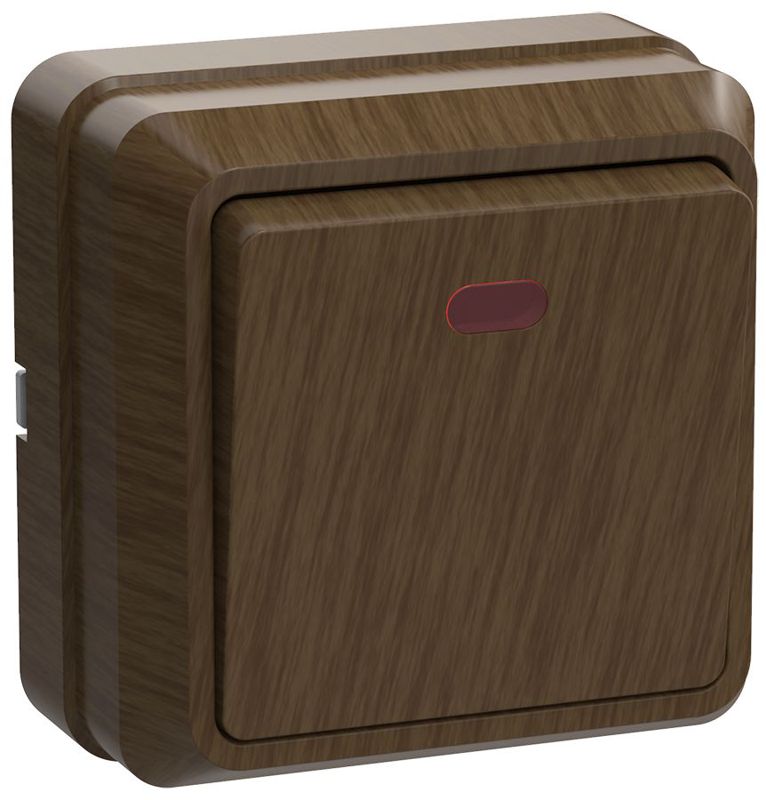 Выключатель 1-кл. ОП Октава 10А IP20 ВС20-1-1-ОД с индикацией дуб GENERICA EVO11-K04-10-DC