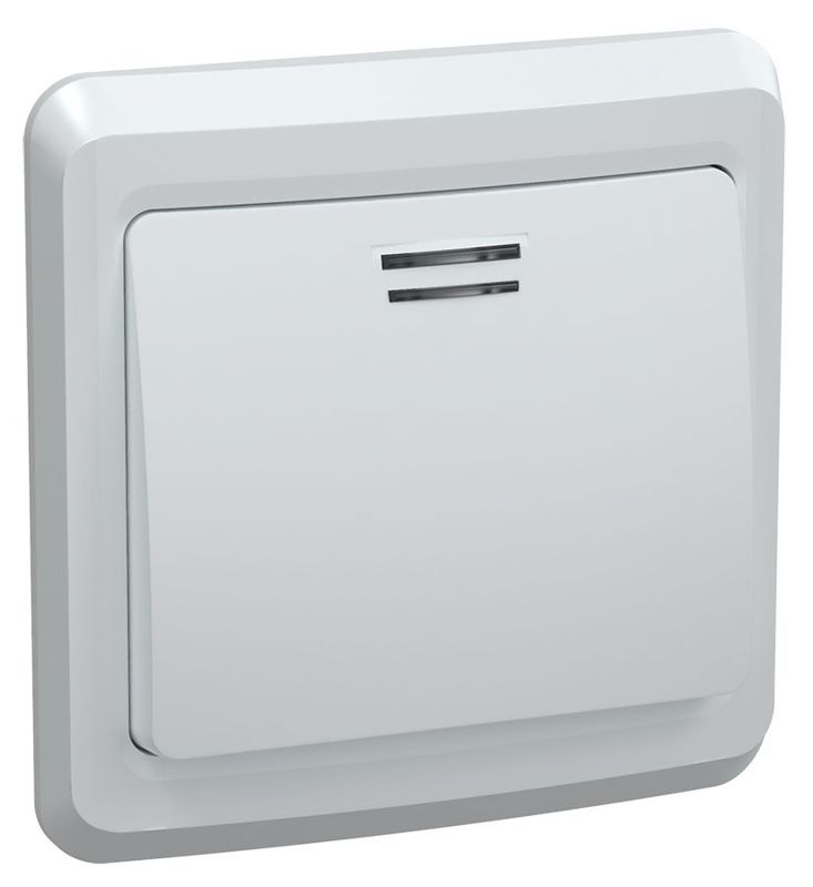 Выключатель 1-кл. СП Вега 10А IP20 ВС10-1-1-ВБ с индикацией бел. GENERICA EVV11-K01-10-DM