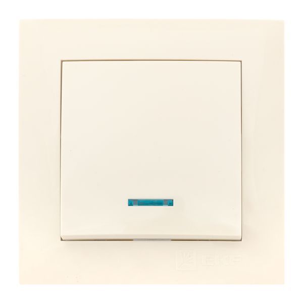 Выключатель 1-кл. СП Валенсия 10А IP20 с индикатором крем. PROxima EKF EWV10-121-20