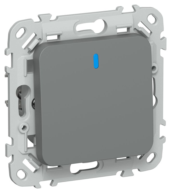 Выключатель 1-кл. СП FLITE ВС11-1-1-ФлМА 10А с индикацией механизм мокрый асфальт IEK FI-V10-1-10-1-K80