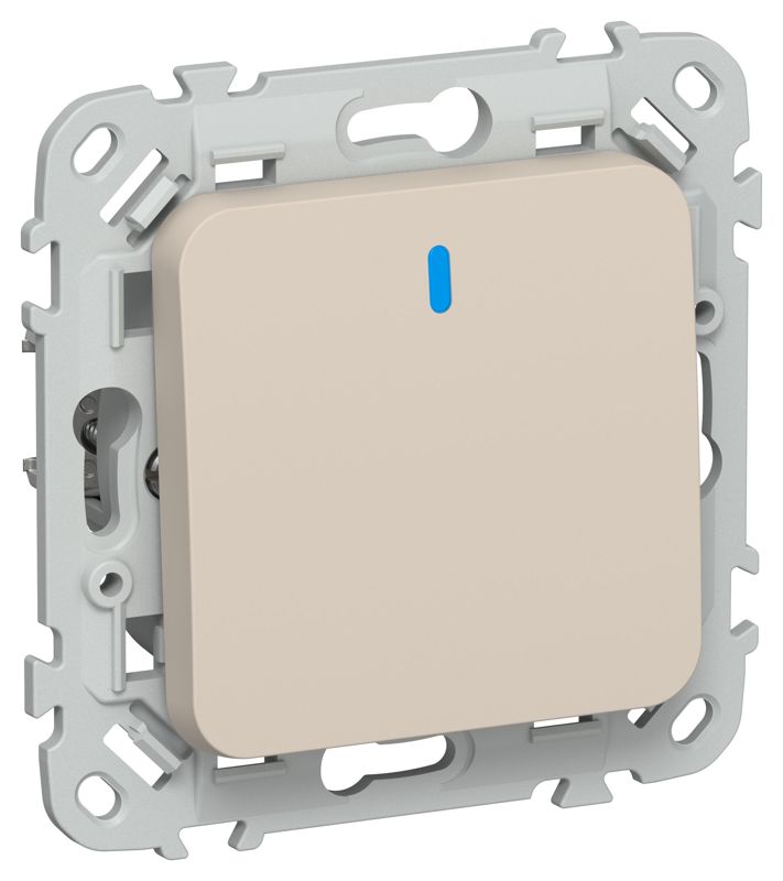 Выключатель проходной 1-кл. СП FLITE ВС61-1-1-ФлЛ 10А с индикацией механизм льняной IEK FI-V12-1-10-1-K88