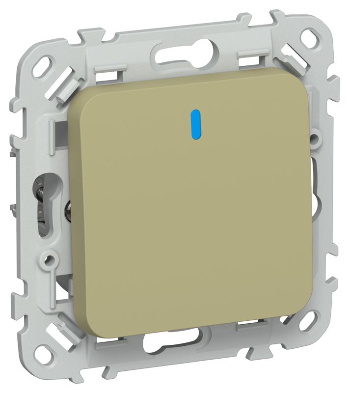 Выключатель кнопочный 1-кл. СП FLITE ВС11-2-1-ФлО 10А с индикацией механизм олив. IEK FI-V14-1-10-1-K26